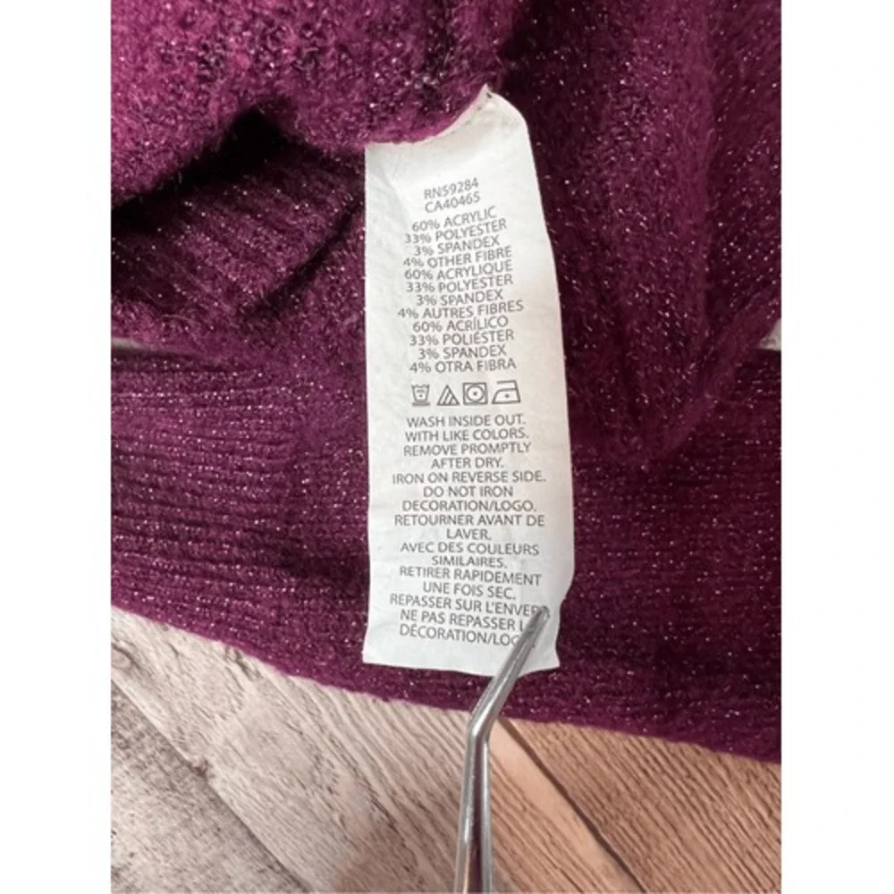 The Children's Place Princess Glitter & Sequin Wine Knit Sweater 7-8 Winter SALE